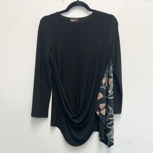 Andria Lieu draped top with tassel print